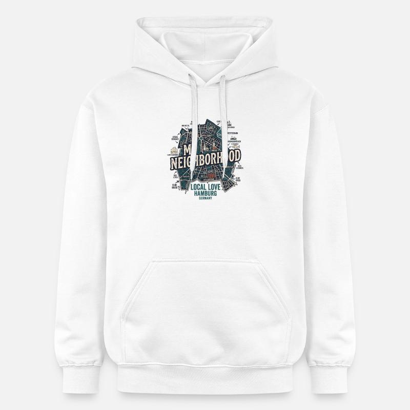 Hambourg Mon quartier - Sweat à capuche Softstyle® Gildan Unisexe - blanc