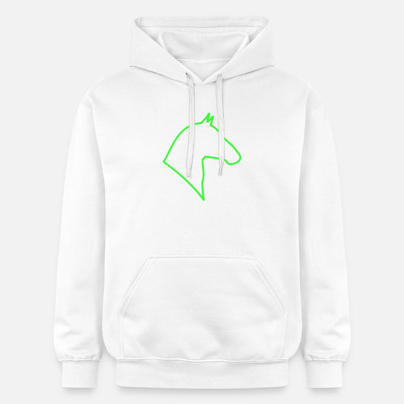 Contour du cheval en vert - Sweat à capuche Softstyle® Gildan Unisexe - blanc