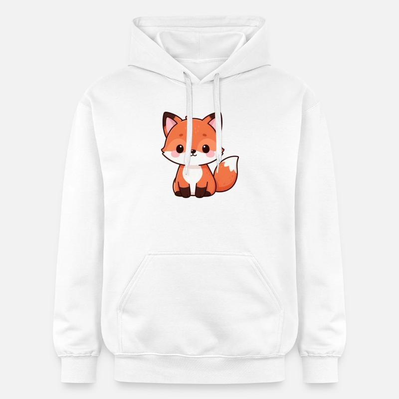 Cadeau Kawaii Renard mignon - Sweat à capuche Softstyle® Gildan Unisexe - blanc
