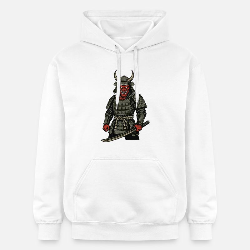 Oni Samurai - Guerrier Démoniaque - Sweat à capuche Softstyle® Gildan Unisexe - blanc