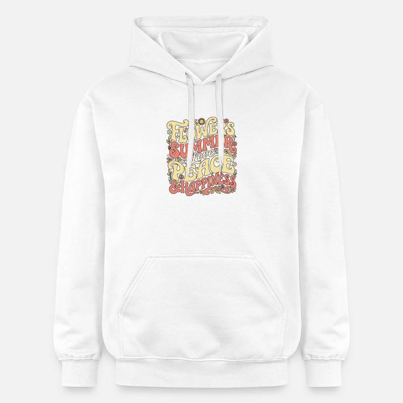 Fleur d’été rétro - Sweat à capuche Softstyle® Gildan Unisexe - blanc