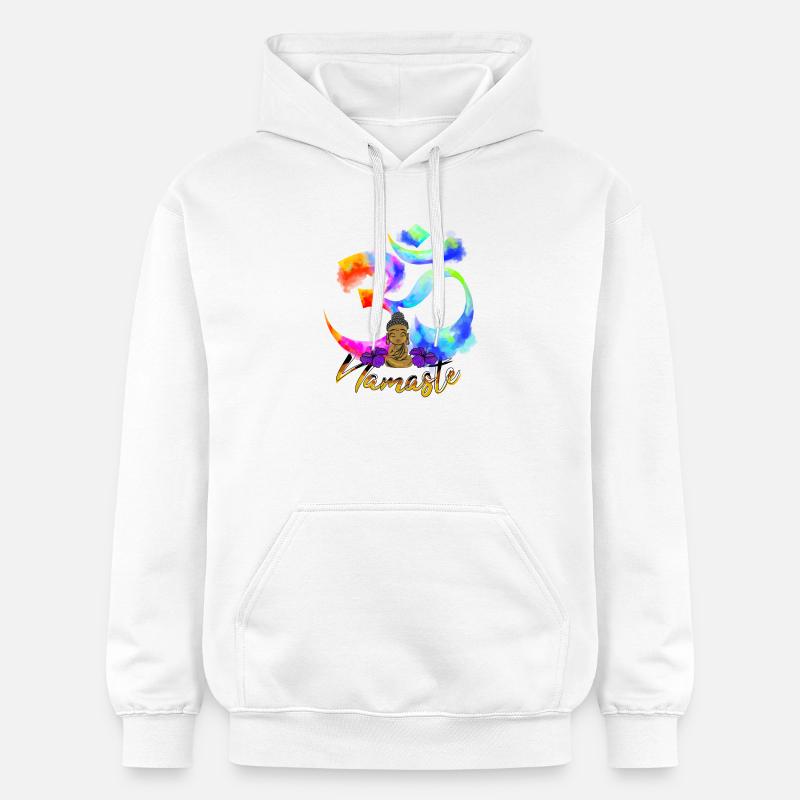 Namaste Arc Iris Bouddha - Sweat à capuche Softstyle® Gildan Unisexe - blanc