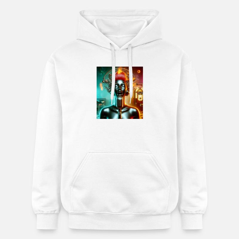 Chanteuse Juke-box - Sweat à capuche Softstyle® Gildan Unisexe - blanc
