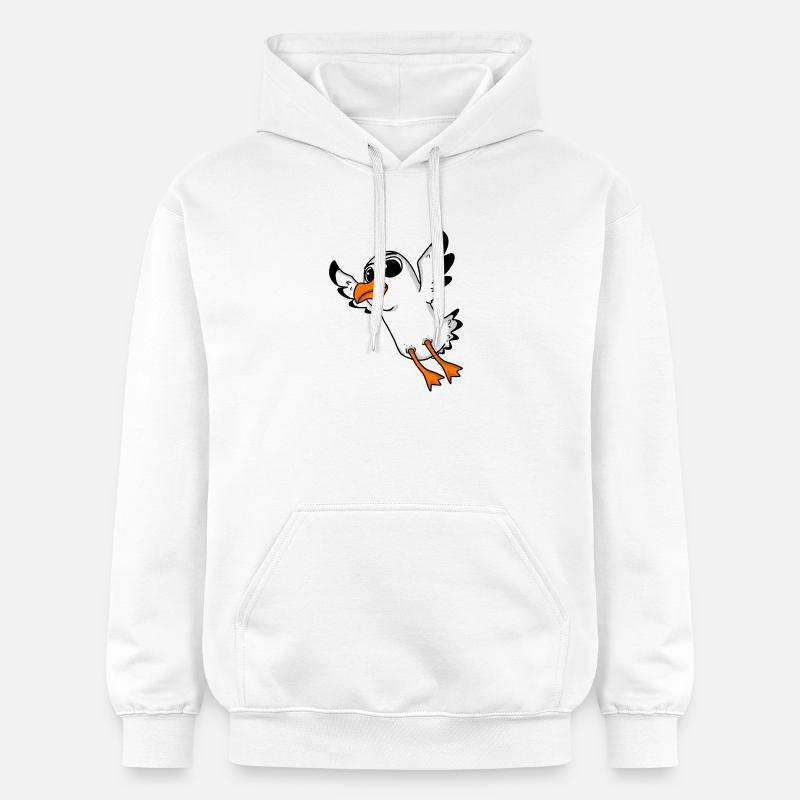Oiseau mouette - Sweat à capuche Softstyle® Gildan Unisexe - blanc