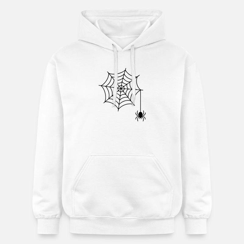 Toile d’araignée avec silhouette d’araignée - Sweat à capuche Softstyle® Gildan Unisexe - blanc