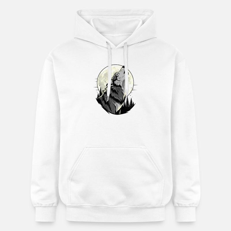 Loup - Sweat à capuche Softstyle® Gildan Unisexe - blanc
