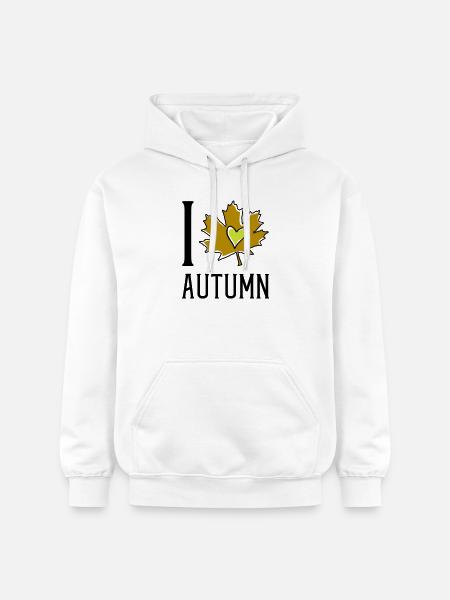 Herz im Herbstblatt - Gildan Unisex Softstyle® Midweight Hoodie - Weiß