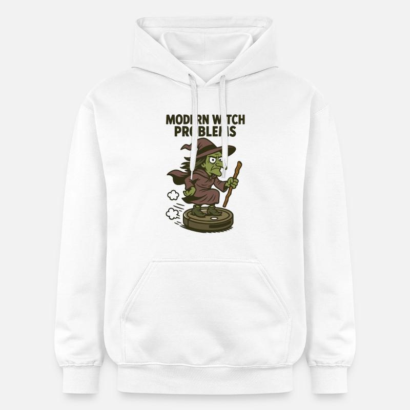 Modern Witch Problems – Funny Witch Design - Gildan Unisex Softstyle® Midweight Hoodie - white
