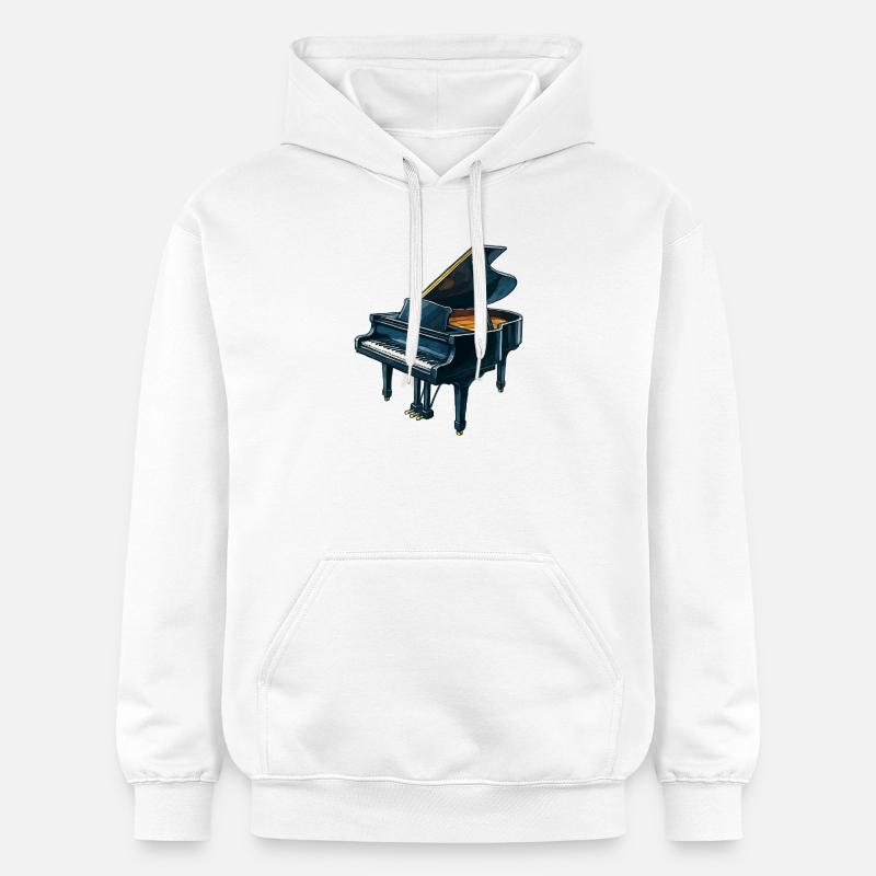 Piano à queue de concert bleu - Sweat à capuche Softstyle® Gildan Unisexe - blanc
