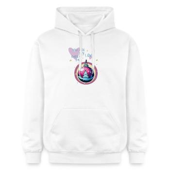 Weihnachtskugel Liebe  - Gildan Unisex Softstyle® Midweight Hoodie - Weiß - Vorne - Liana (172cm) & Jaron (178cm)