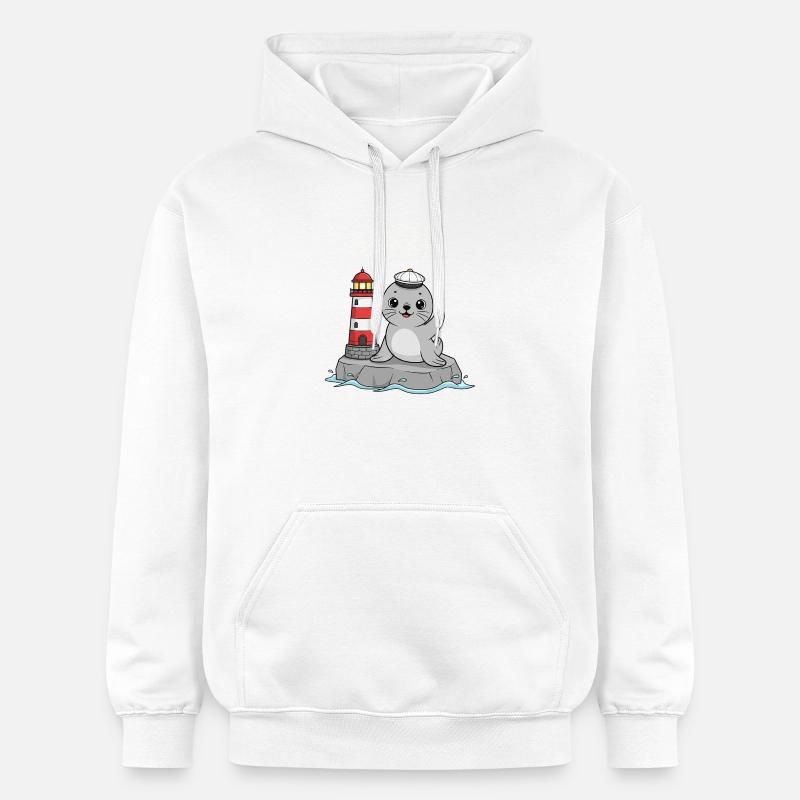 Scellez le bébé ahoy - Sweat à capuche Softstyle® Gildan Unisexe - blanc