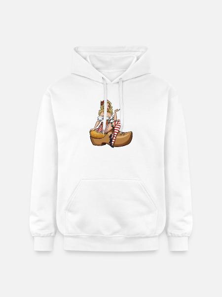 Holland pin-up in clog - Gildan Unisex Softstyle® Midweight Hoodie - white