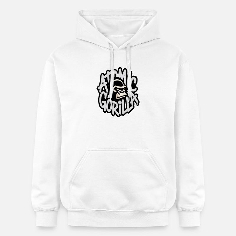 Emblème graffiti du gorille atomique - Sweat à capuche Softstyle® Gildan Unisexe - blanc