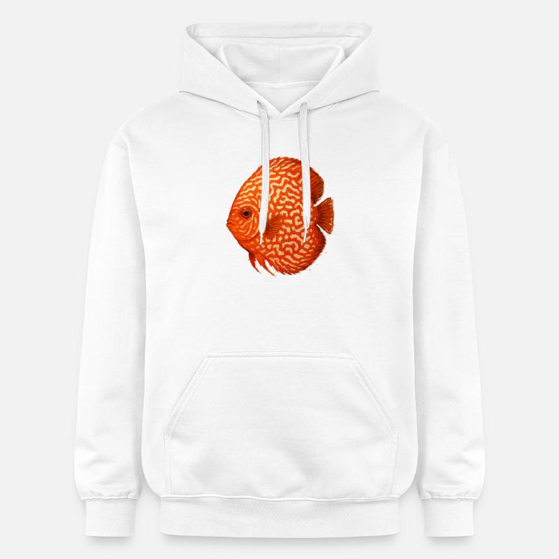 Poisson Discus Orange Aquarium Amazonie - Sweat à capuche Softstyle® Gildan Unisexe - blanc