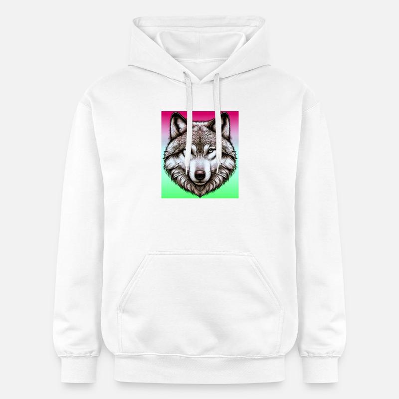 Loup - Sweat à capuche Softstyle® Gildan Unisexe - blanc