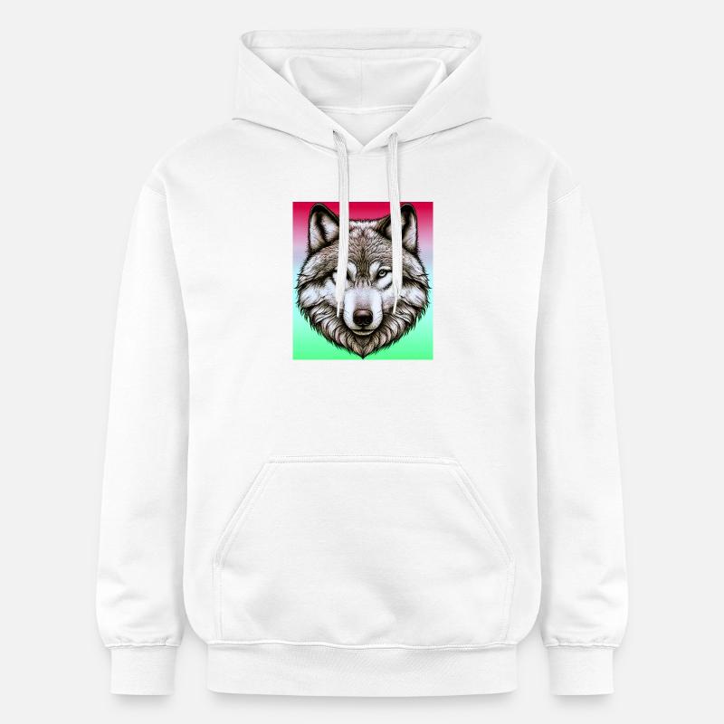 Loup - Sweat à capuche Softstyle® Gildan Unisexe - blanc
