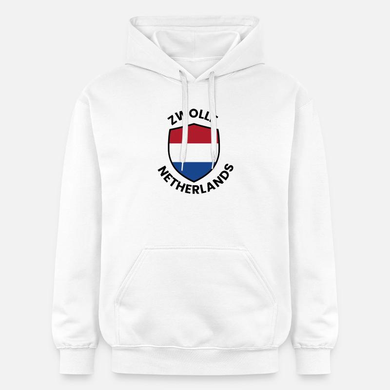 Bouclier du drapeau Zwolle - Sweat à capuche Softstyle® Gildan Unisexe - blanc