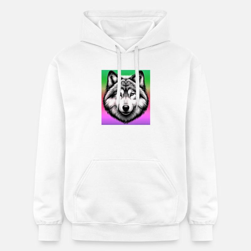 Loup - Sweat à capuche Softstyle® Gildan Unisexe - blanc