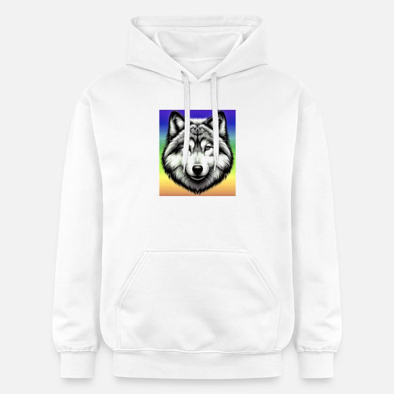 Loup - Sweat à capuche Softstyle® Gildan Unisexe - blanc