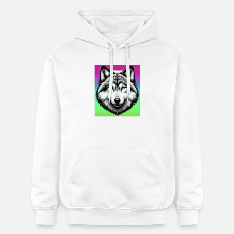 Loup - Sweat à capuche Softstyle® Gildan Unisexe - blanc
