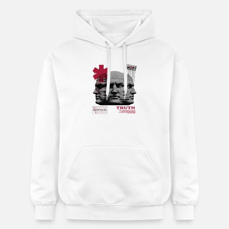 Masques fragmentés de vérité - Sweat à capuche Softstyle® Gildan Unisexe - blanc