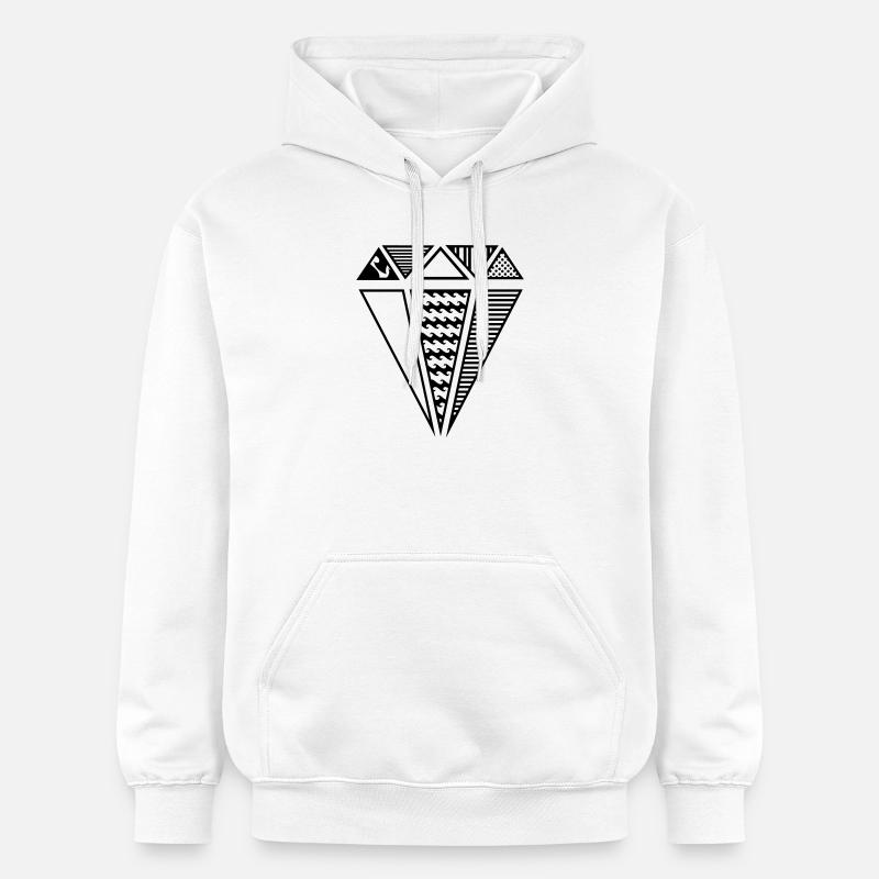 Une forme de diamant avec des motifs différents - Sweat à capuche Softstyle® Gildan Unisexe - blanc