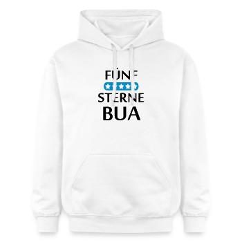 Fünf Sterne Bua Bayern Geschenk - Gildan Unisex Softstyle® Midweight Hoodie - Weiß - Vorne - Liana (172cm) & Jaron (178cm)