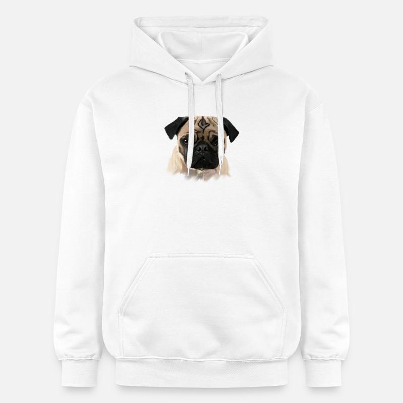 mops - Sweat à capuche Softstyle® Gildan Unisexe - blanc