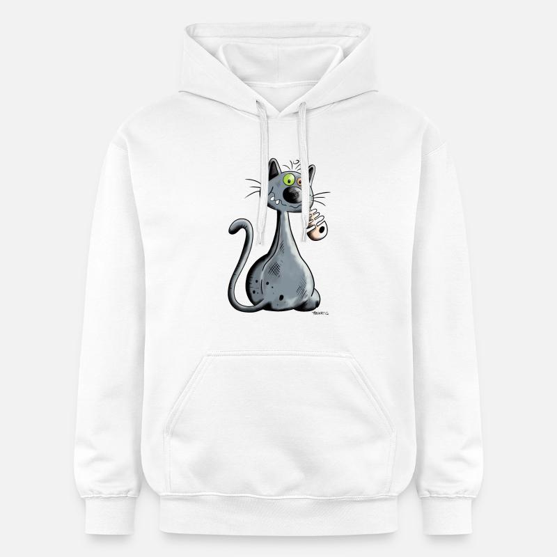 Chat - Sweat à capuche Softstyle® Gildan Unisexe - blanc