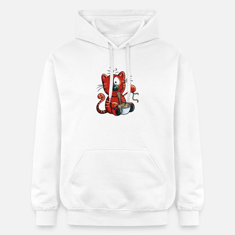 Mignon chat comique - Sweat à capuche Softstyle® Gildan Unisexe - blanc