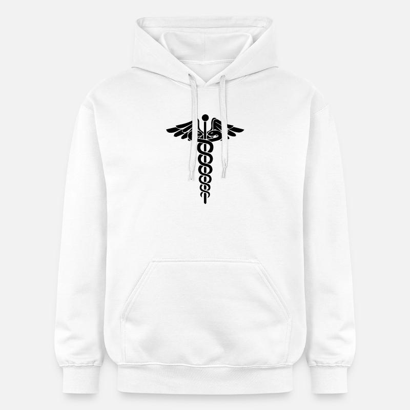Bâton d'Asclépios Asclépios - Sweat à capuche Softstyle® Gildan Unisexe - blanc