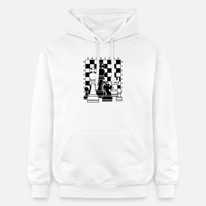 Échecs - Sweat à capuche Softstyle® Gildan Unisexe - blanc