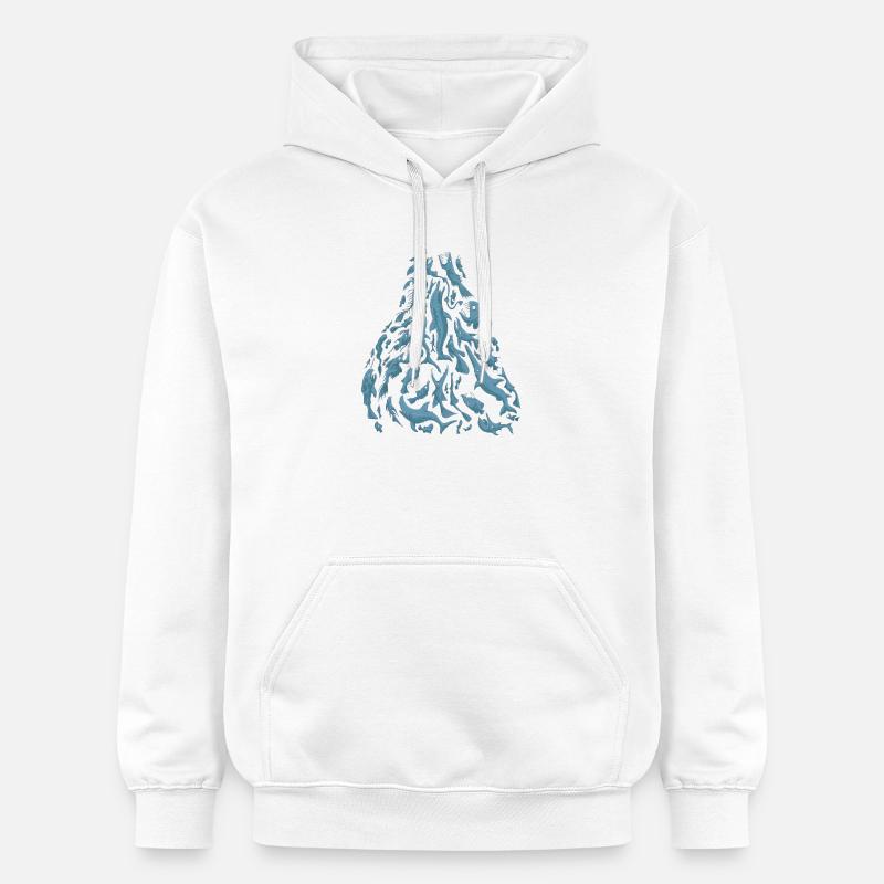 Créatures sous-marines - Sweat à capuche Softstyle® Gildan Unisexe - blanc