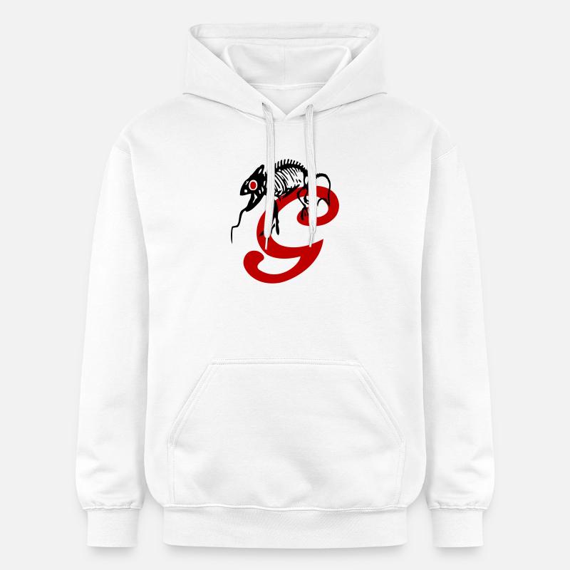 Gecko, Eidechse, Initiale - Gildan Unisex Softstyle® Midweight Hoodie - Weiß