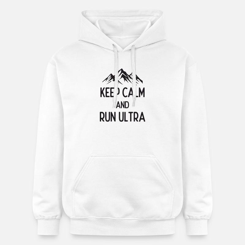Restez calme et courez Ultra - Sweat à capuche Softstyle® Gildan Unisexe - blanc