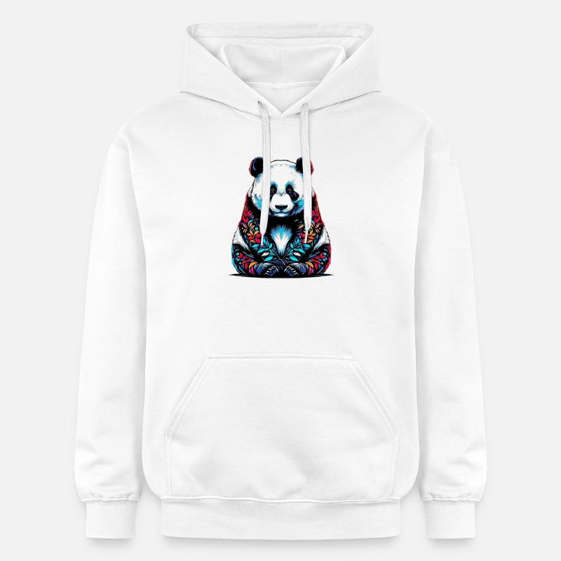 Panda - Sweat à capuche Softstyle® Gildan Unisexe - blanc