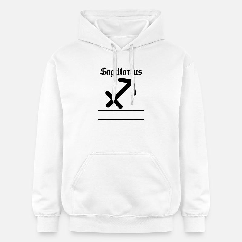 Bannière de nom Sagittaire Sagittaire - Sweat à capuche Softstyle® Gildan Unisexe - blanc