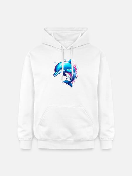 Delfin - Gildan Unisex Softstyle® Midweight Hoodie - Weiß