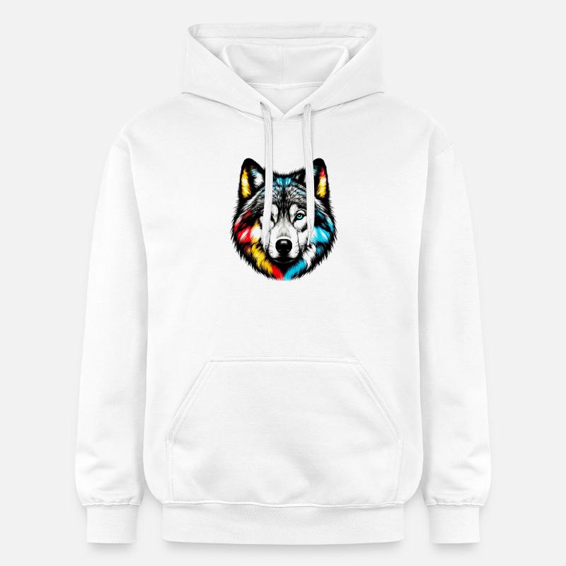 Loup - Sweat à capuche Softstyle® Gildan Unisexe - blanc