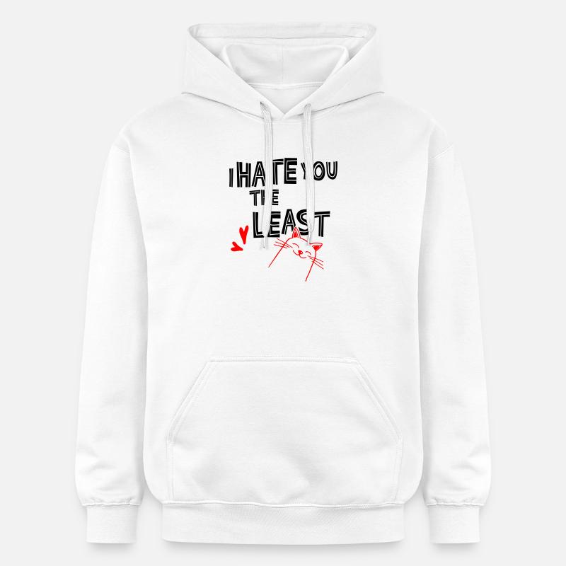 Je te déteste le moins - Sweat à capuche Softstyle® Gildan Unisexe - blanc
