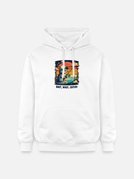 Fishing. Bait, wait, catch! - Gildan Unisex Softstyle® Midweight Hoodie - white