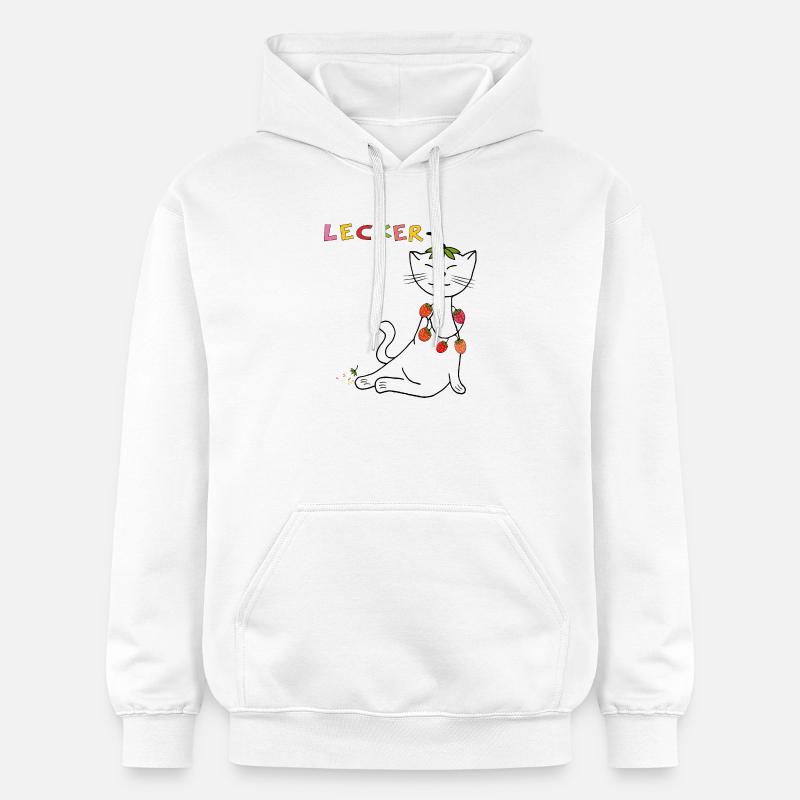 Fraises Chat - Sweat à capuche Softstyle® Gildan Unisexe - blanc