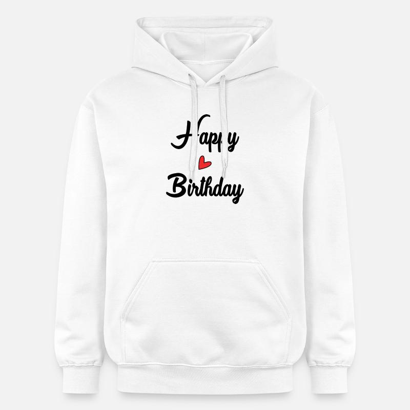 HAPPY BIRTHDAY. JOYEUX ANNIVERSAIRE. ANNIVERSAIRE. - Sweat à capuche Softstyle® Gildan Unisexe - blanc