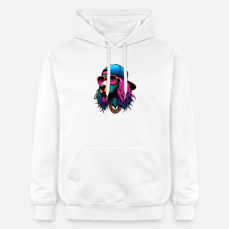 Chien - Sweat à capuche Softstyle® Gildan Unisexe - blanc