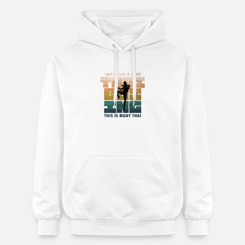 Boxe thaïlandaise, Boxe thaïlandaise, Boxe thaïlandaise - Sweat à capuche Softstyle® Gildan Unisexe - blanc