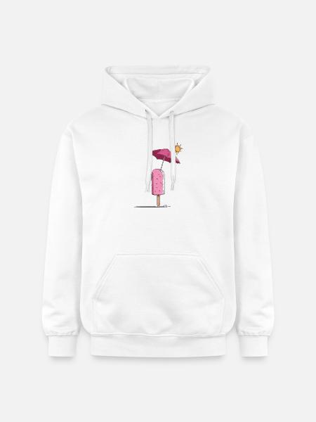 Eis-Sommertraum mit Sonnenschirm - Gildan Unisex Softstyle® Midweight Hoodie - Weiß