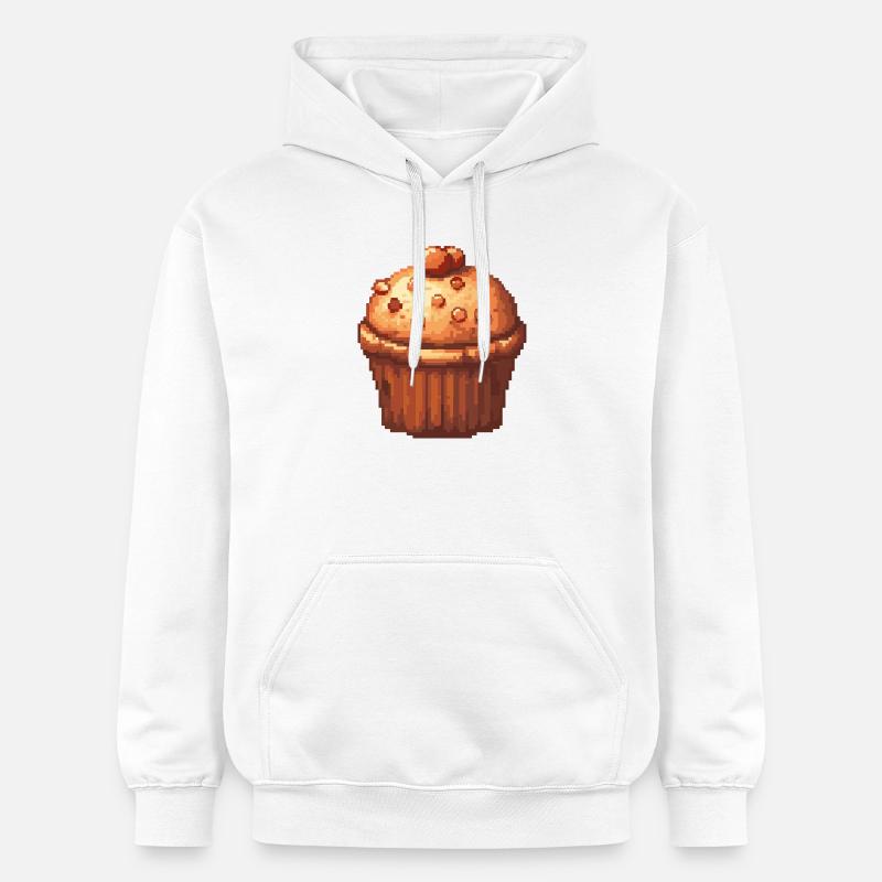 Pixel Muffin Cupcake Rétro - Sweat à capuche Softstyle® Gildan Unisexe - blanc