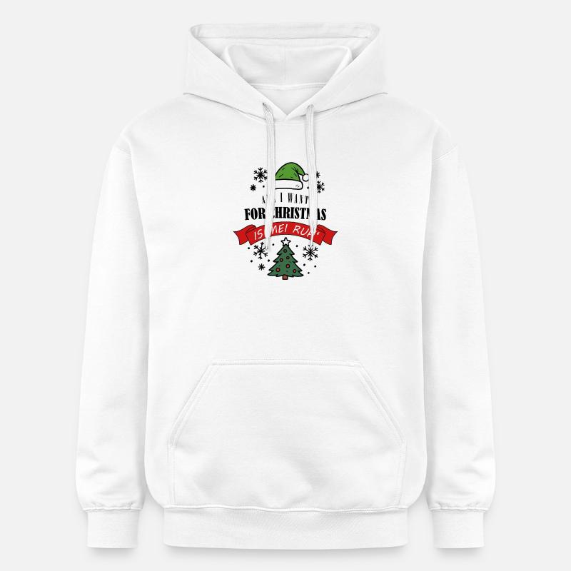 Moufle de Noël disant anti Noël - Sweat à capuche Softstyle® Gildan Unisexe - blanc
