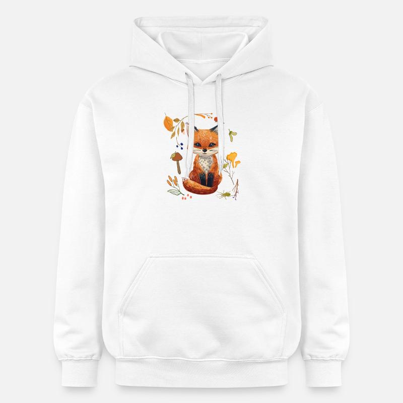 Renard dans la forêt - Sweat à capuche Softstyle® Gildan Unisexe - blanc