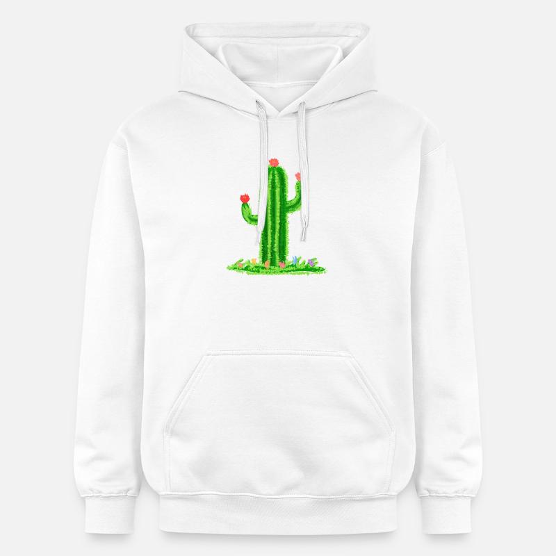 Cactus avec fleurs - Sweat à capuche Softstyle® Gildan Unisexe - blanc